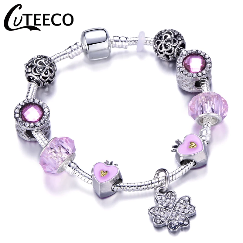 CUTEECO, Прямая поставка, новинка, AAA, циркон, очаровательный браслет для женщин, подходит для брендового браслета, ювелирное изделие, сделай сам, ручная работа, подарки для девушек