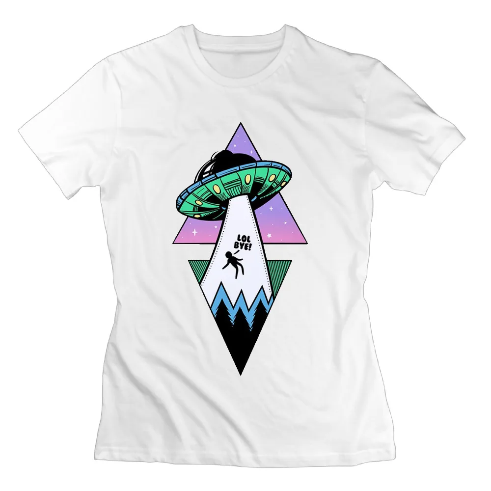 Бренд 2017 одежда похищение инопланетянами Футболки нормальный Fit Круглая