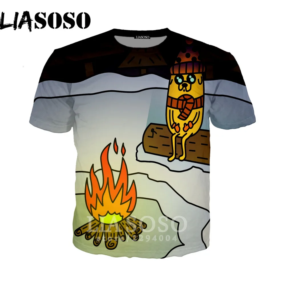 LIASOSO анимация время приключений футболка Финн и Джейк человек собака лицо