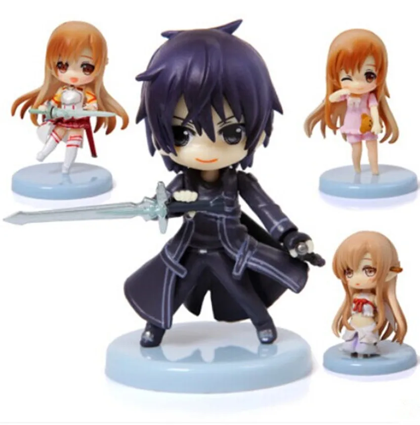 6 см Мини фигурку обувь для вечеринки в Стиле косплей Sword Art Online фигура SAO) Kirito Asuna