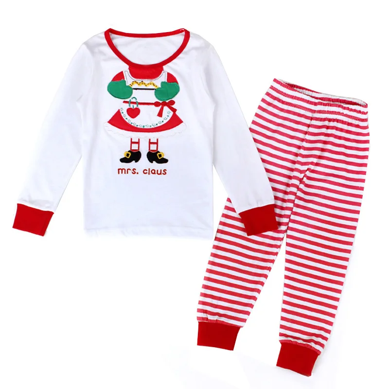 Рождественский пижамный комплект из 100% хлопка одежда для сна с рисунком