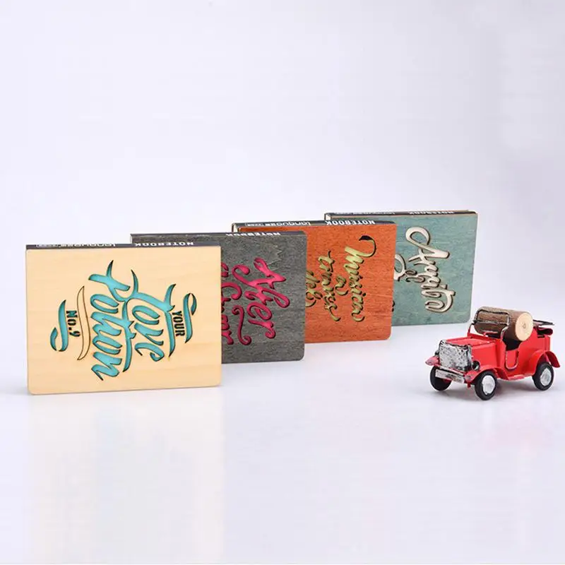 Новый дневник блокнот бумага 128 листов Деревянный чехол креативный твердый