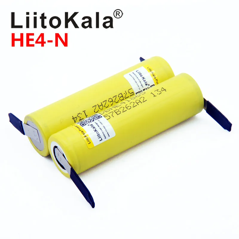 100% Оригинальный аккумулятор LiitoKala 18650 he4 3 6 В 2500 мА/ч 20A 35A HE4 с высоким потоком