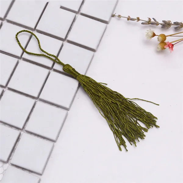 Army green Tassels 30 шт. полиэстер пушистые кисточки бахрома Кулон DIY Материал цветной шнур кисточки отделка дома вечерние украшения кисточки ленты аксессуары - Цвет: Army green Tassels