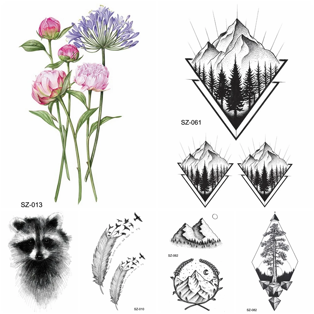 Иллюзивные наклейки на временную татуировку акварельные фальшивые татуировки