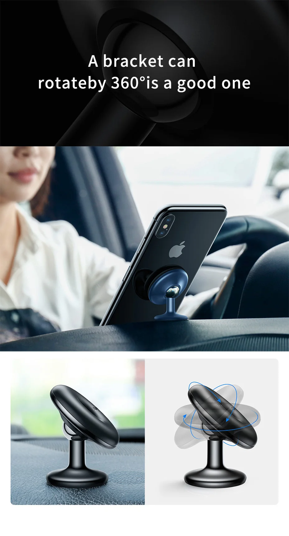 Магнитная Автомобильная Подставка для телефона Baseus, Универсальная автомобильная подставка для мобильного телефона iPhone X Xs samsung