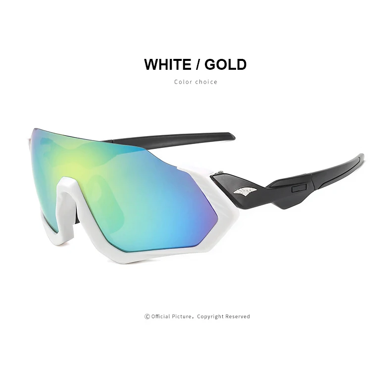 white gold Велосипедные очки uv400 горный велосипедный шоссейный велосипед спортивные очки для велоспорта, солнцезащитные очки, Для женщин очки для езды на велосипеде, солнцезащитные очки мужской велоспорт - Цвет: white gold