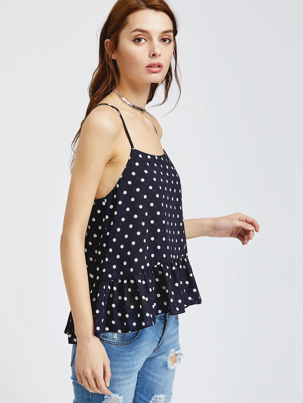 Новинка 2017 женский летний комплект бикини в горошек GLANE накидки Пляжная