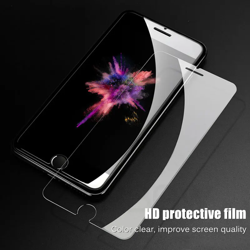 2.5D Protective glass on for iPhone 8 7 6 6s Plus Screen Protector for iPhone X XR XS MAXS Tempered glass on iPhone XR 7 Plus
