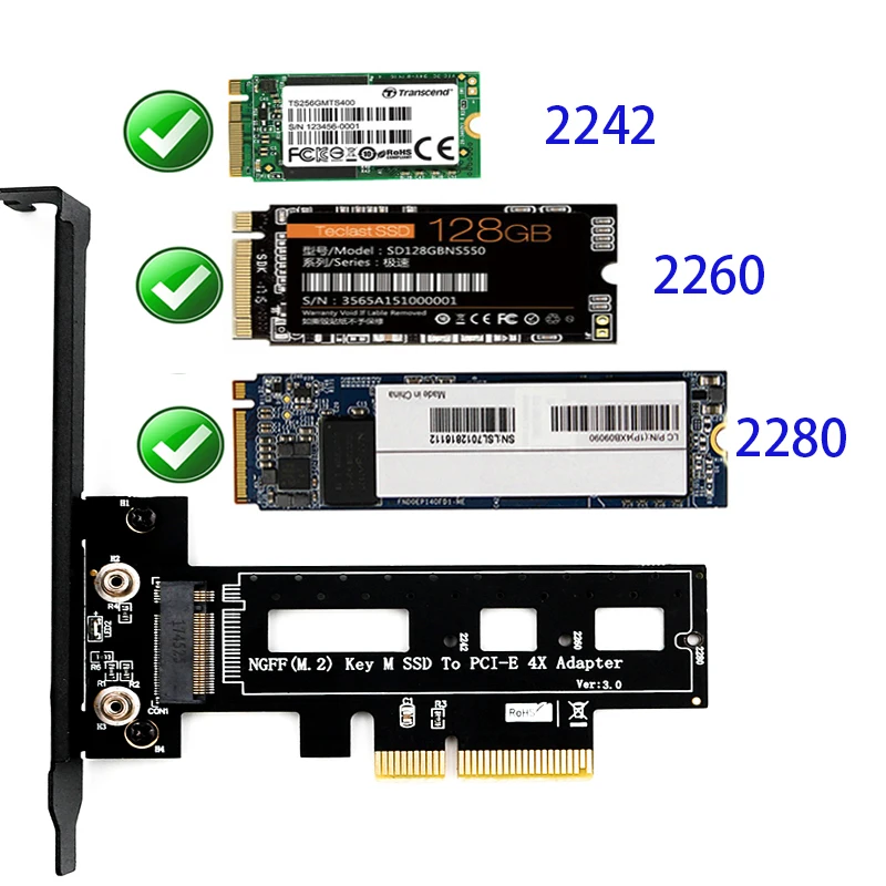 M.2 NGFF SSD to PCI Express 3.0 x4 riser Card with radiator | Компьютеры и офис