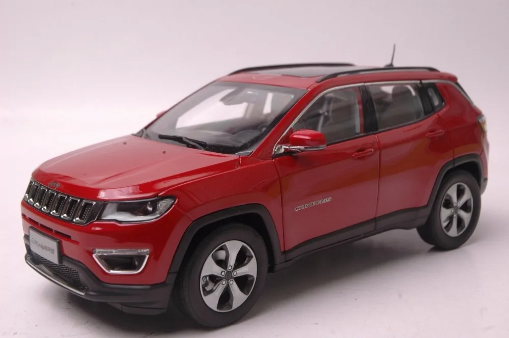 1:18 литая под давлением модель для Jeep COMPASS красный внедорожник сплав игрушечный автомобиль миниатюрная коллекция подарок