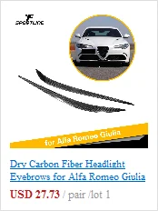 Передний бампер для губ подбородка сплиттеры фартук Cupwings для Alfa Romeo Giulia Quadrifoglio база Седан 4-дверный- углеродного волокна