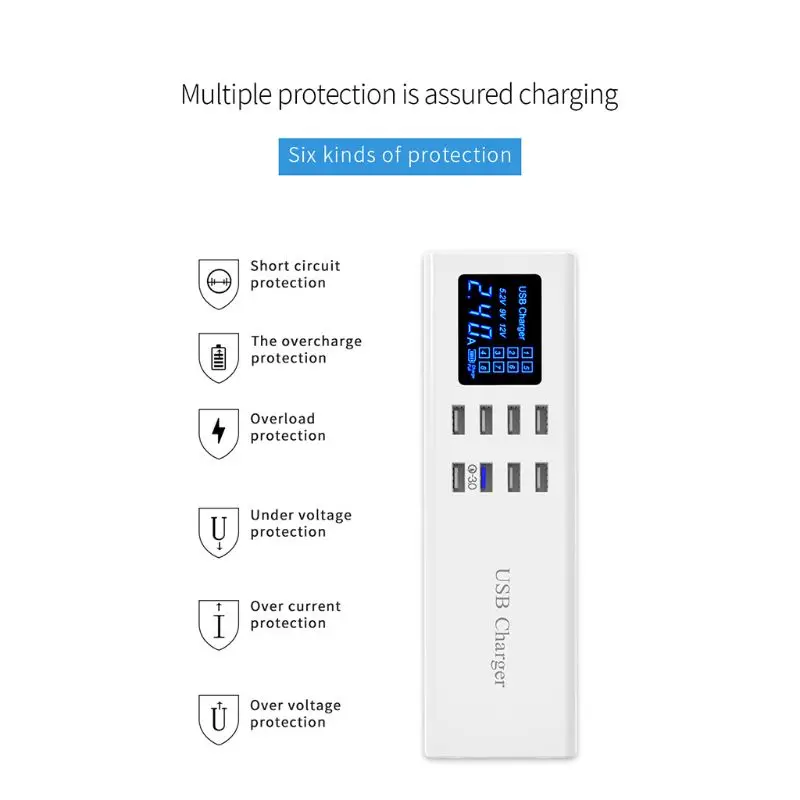 QI Беспроводное зарядное устройство Quick Charge 3 0 Смарт USB концентратор светодиодный