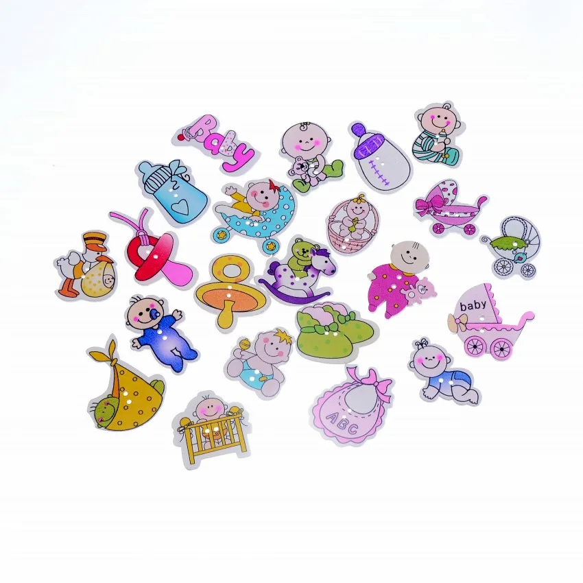 Бесплатная доставка 50 шт Случайные Смешанные 2 отверстия узор милые детские