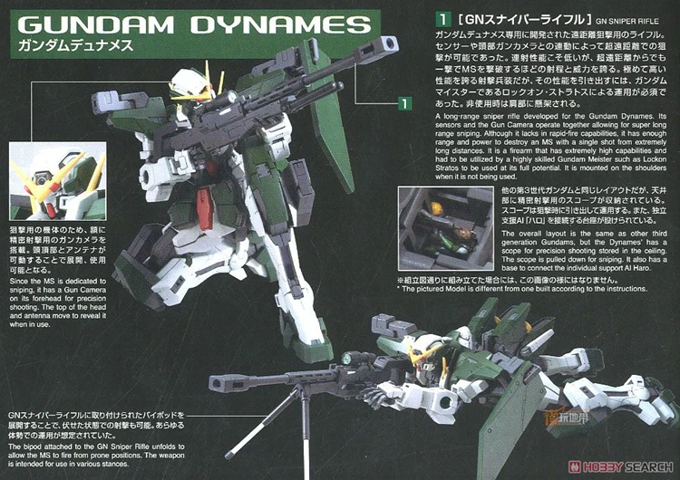 Японский Bandai Gundam MG 1/100 модель dyunames GN-002 00 мобильный костюм детские игрушки