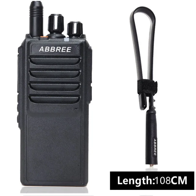 ABBREE AR-25W 25 Вт мощная рация UHF 400-480 МГц 10 Вт 10-20 км дальность двухстороннее радио для охоты+ тактическая антенна - Цвет: Black  72cm antenna