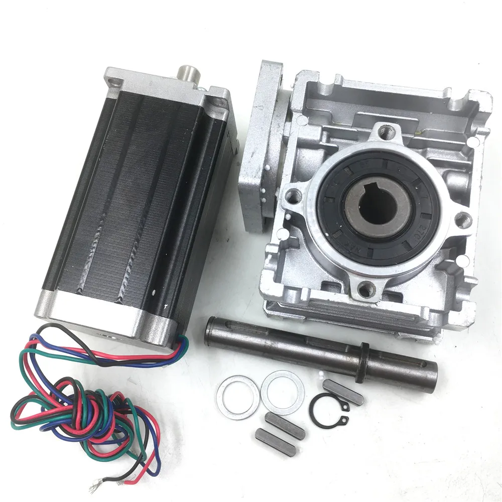 Nema23 червь редуктор 30:1 шаговый двигатель 2ph L112mm 4.2A 4 провода скорости для