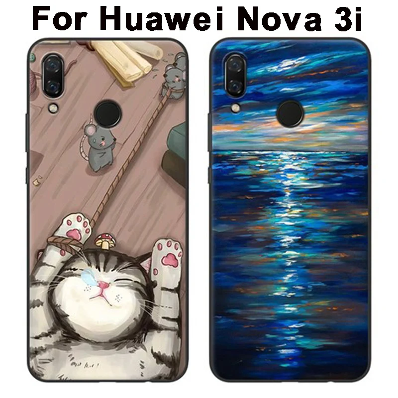 Чехол для Huawei Nova 3i Модный милый мультяшный мягкий чехол телефона Nova3i защитный 3 i