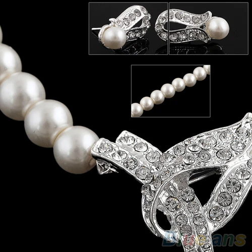 Комплект из колье и серёг с искусственным жемчугом|necklace earrings jewelry set|jewelry setsjewelry set