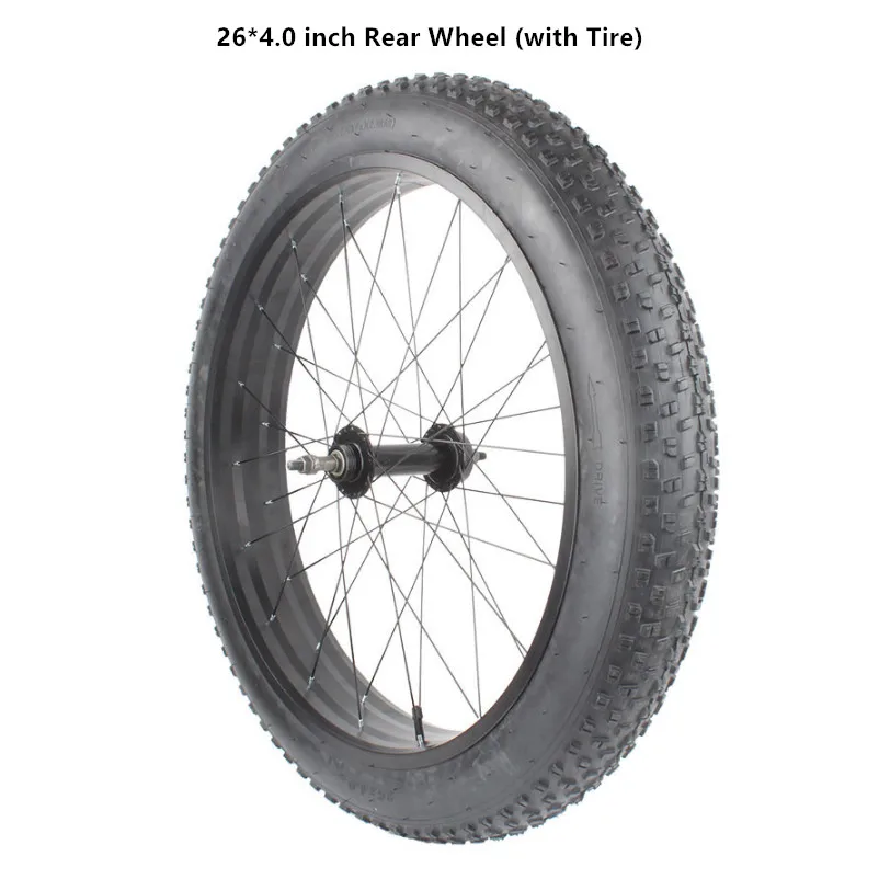 26 Rear Wheel w tire Бренд 20 26 Дюймов 4,0 широкая Толстая шина снегоход пляж грубая шина алюминиевый сплав набор колес внутренняя труба шины передние и задние колеса - Цвет: 26 Rear Wheel w tire
