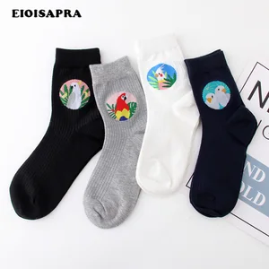 Винтажные женские носки EIOISAPRA с милыми рисунками птиц, милые забавные носки, Мультяшные носки в стиле Харадзюку, веселые Японские Женские носки