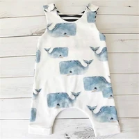 new fashion newborn kid baby boys girl clothes whale animal bodysuit sleeveless jumpsuit outfits clothes