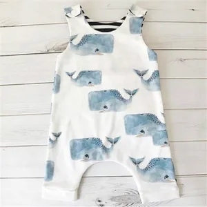 new fashion Newborn Kid Baby Boys Girl  clothes Whale animal  Bodysuit  sleeveless Jumpsuit Outfits  in Pakistan