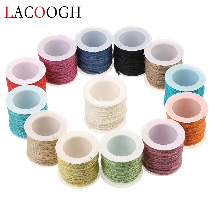 Веревочные шнуры из джутовой пеньки 14 цветов коричневый черный белый диаметр 2 5