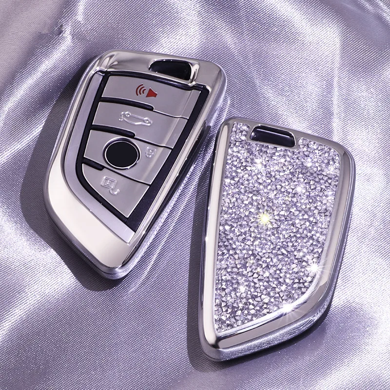 

2020 Luxurious Starry Bling Crystal Diamond car key case for BMW 525li New 5 series X3 X1 X5 X6 car interior accessories new
