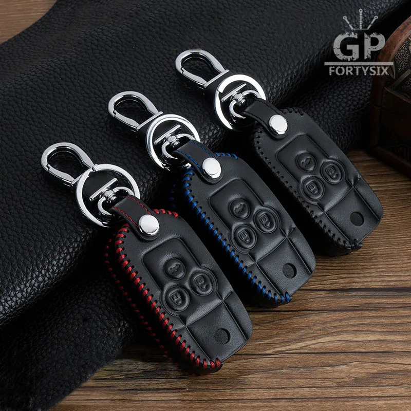 Leather Car Key Case Cover Keychain Fit For Honda Accord City Civic Crv Element Hrv Odyssey Crider Jed Spirior Wallet | Автомобили и