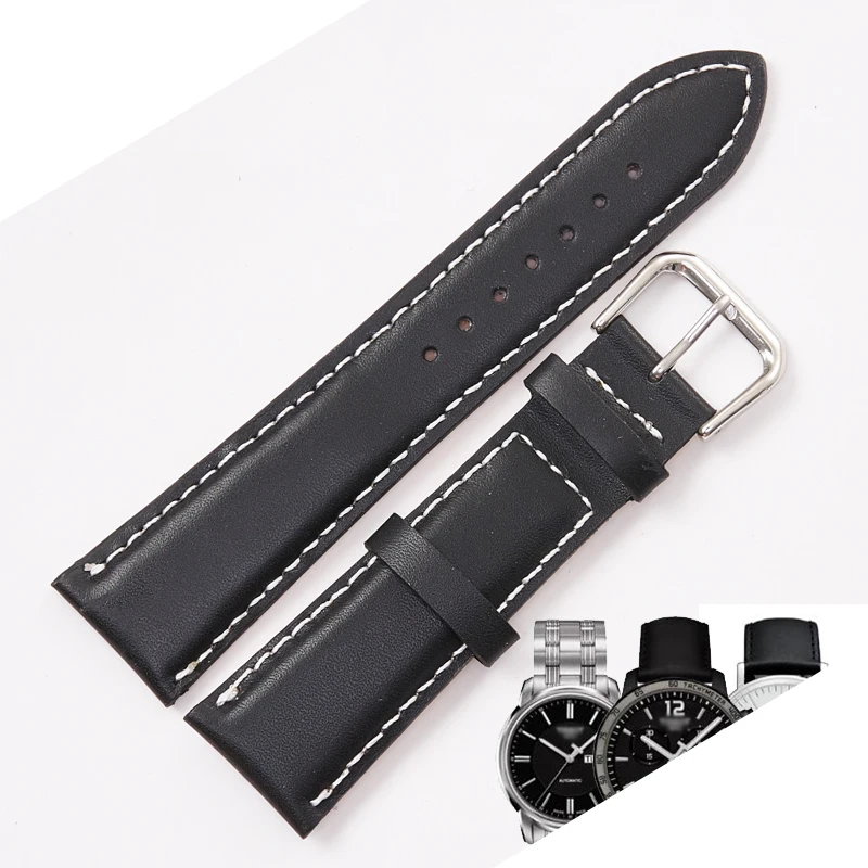 Новое поступление ремешок из натуральной кожи для часов Tissot T039 22 мм черный
