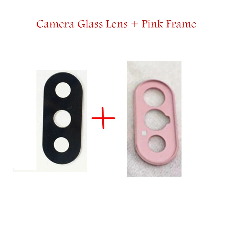 Pink with Frame Для Xiaomi Redmi Note 5 Pro задняя камера со стеклянными линзами с рамкой с клеем 3m Redmi Note5 Запасные части для ремонта - Цвет: Pink with Frame