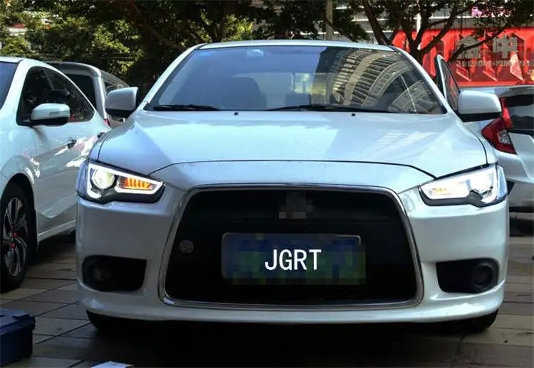 2 шт. светодиодный фары для Mitsubishi Lancer-ex 09-16 Автомобильный светодиодный фонарь двойной ксеноновый Объектив Автомобильные аксессуары дневные ходовые огни
