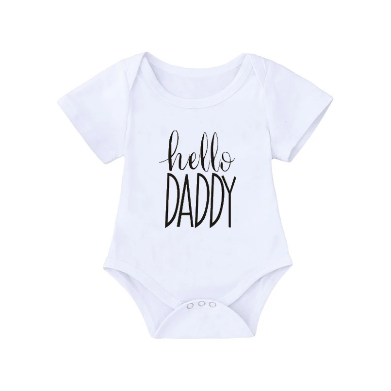

DERMSPE High Quality Summer Baby Clothes Funny Cartoon Print White Boy Girl Short Sleeve Romper Cute Loose Soft Jumpsuit Outfit