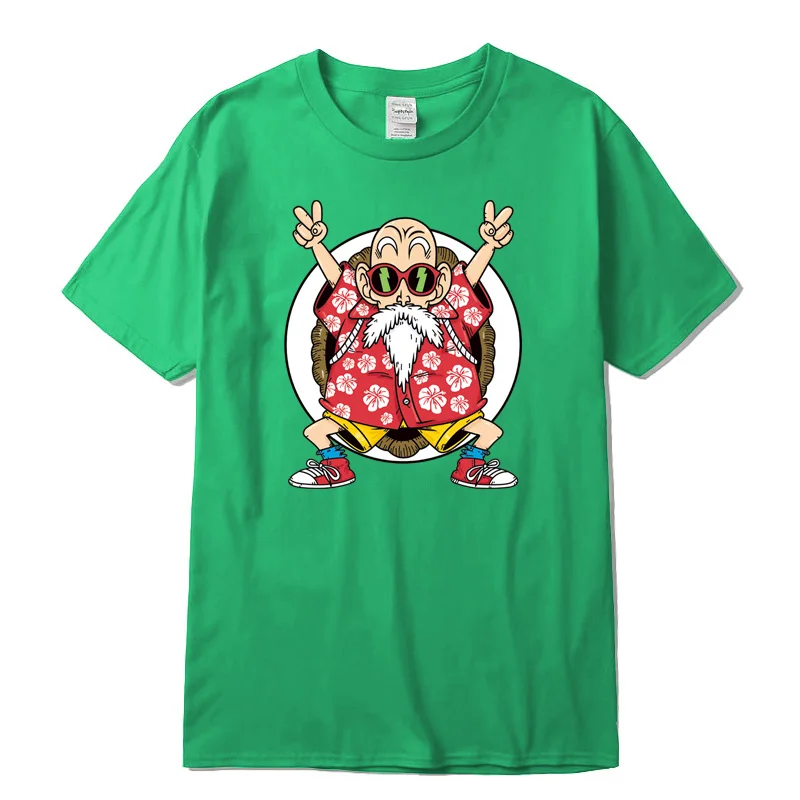Green Summermen100% хлопок высокое качество для мужчин короткий рукав Dragon Ball Z Goku Футболка с принтом для мужчин Harajuku брендовая одежда Забавные футболки - Цвет: Green
