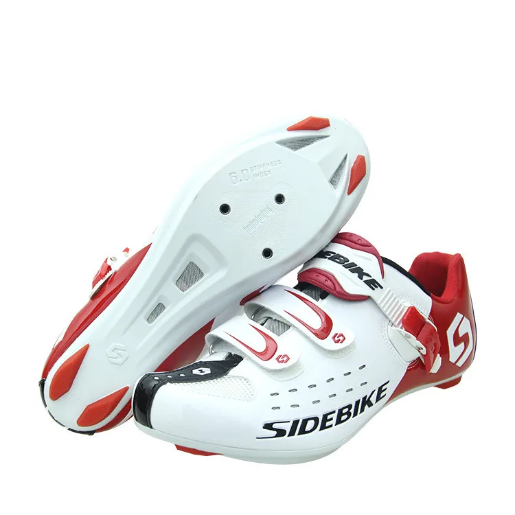 Sidebike professional quality Cycling Bike Shoes non-slip wear outdoor Athletic bicycle shoes comfortable road Bike lock shoes - Color: 001 Road shoes white