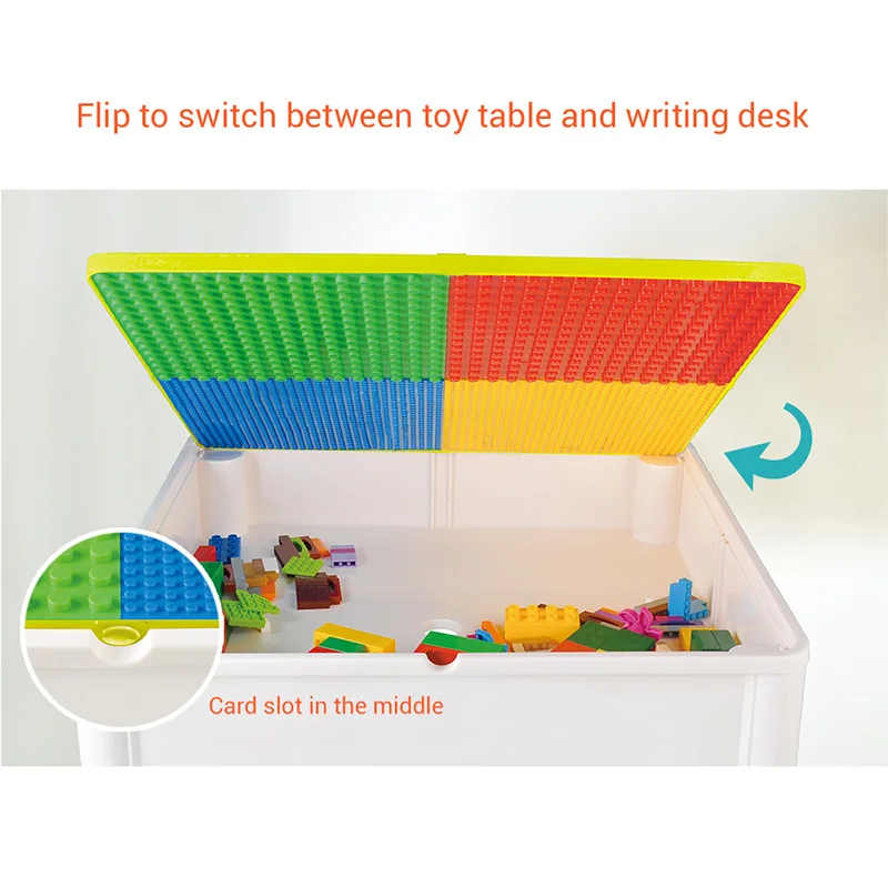 Многофункциональный стол для строительных блоков с 2 стульями 200 учебный