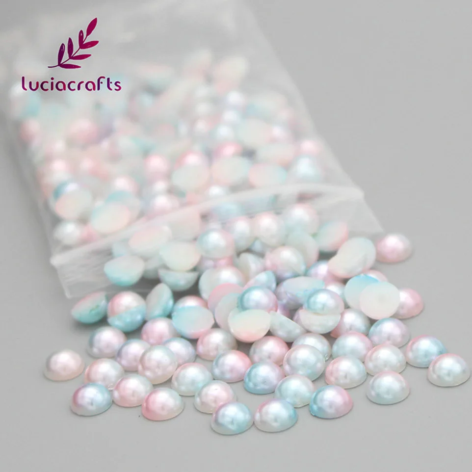 Lucia crafts 3/4/5/6/8 мм: полукруглый искусственный жемчуг плоские для альбома для изготовления украшений своими руками, хлопковая ткань для одежды/чехол для телефона/станок для изготовления F0316