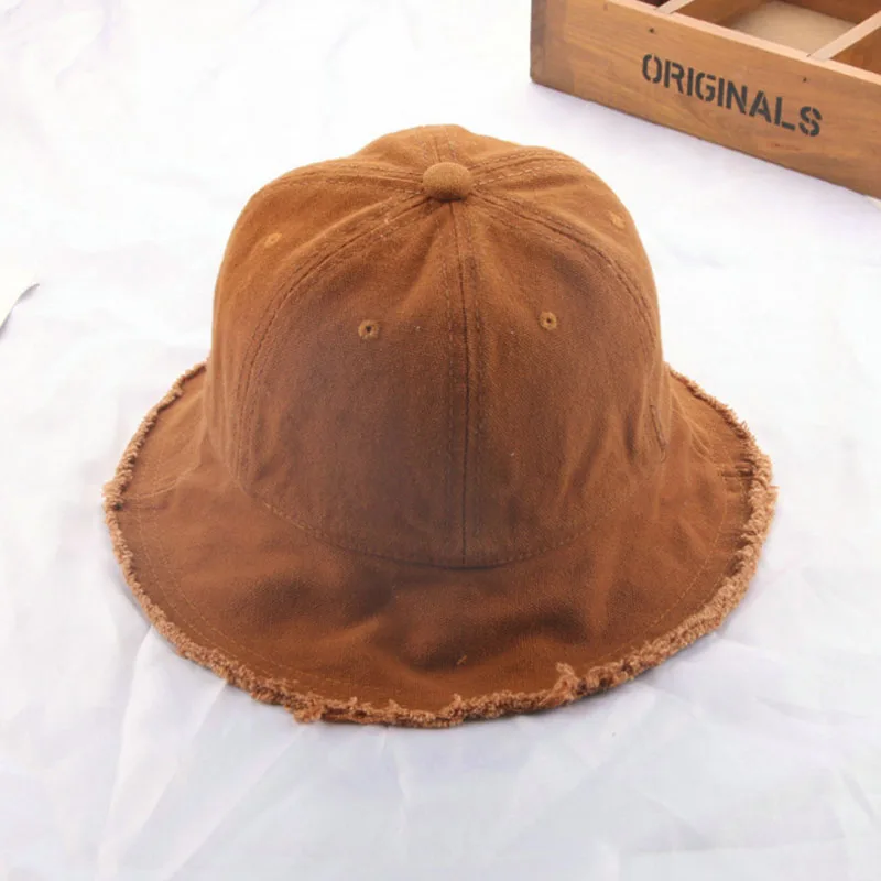 Basin cap Block sun child baby Girl summer hat Raw fabric Cotton Cloth flat roof beach solid color MZ2 | Детская одежда и обувь