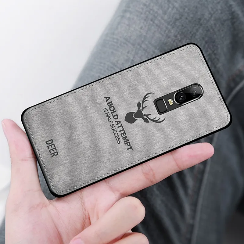 Классический тканевый чехол для Oneplus 7 Pro 1 + телефона с животным дизайном ТПУ