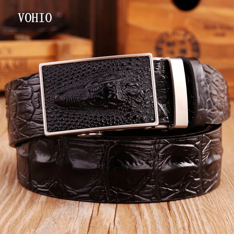 Ремень мужской кожаный с пряжкой крокодиловая кожа | Аксессуары для одежды