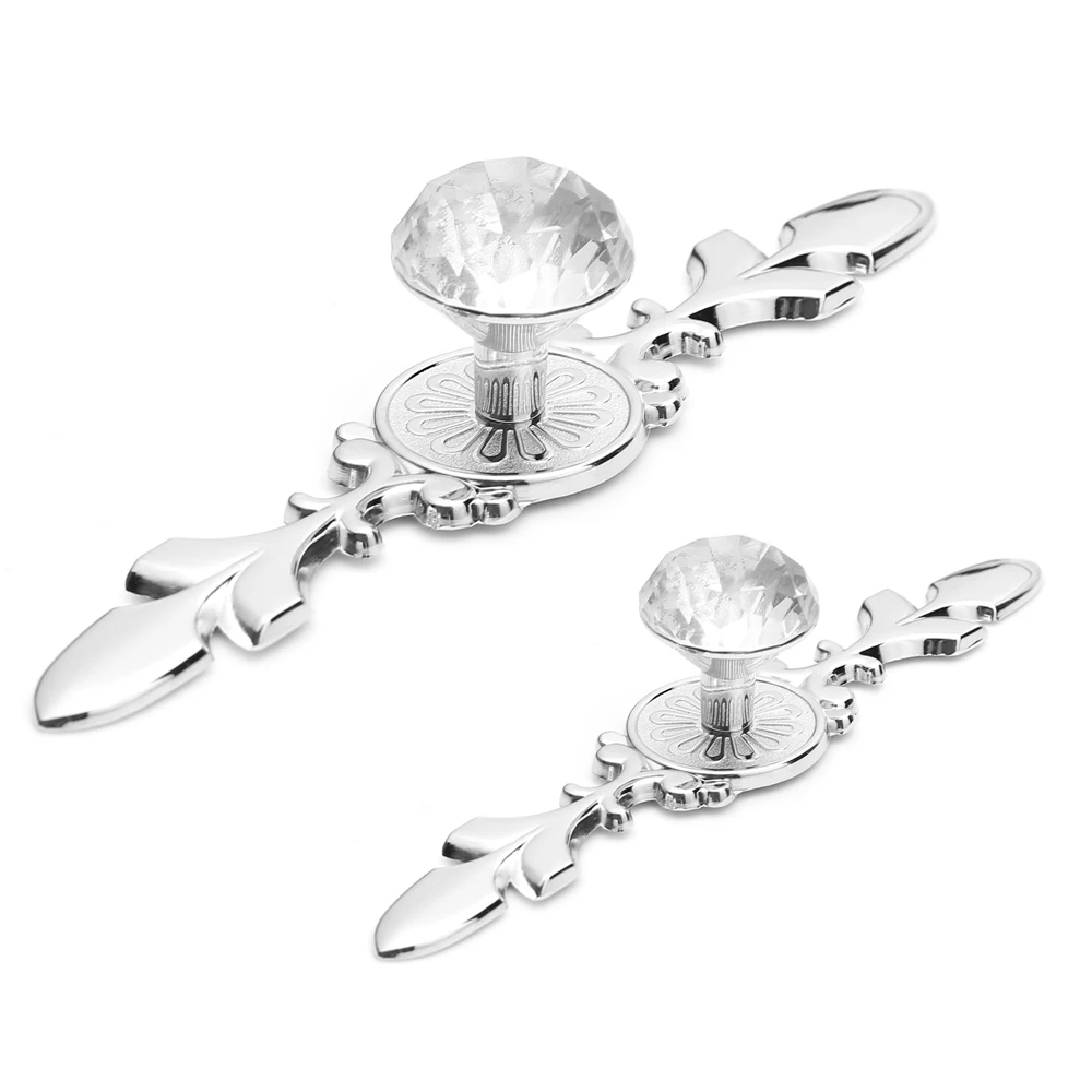 1 шт. Серебряное Стекло со стразами Обувной Ящик Шкаф ручки двери дома выдвижной