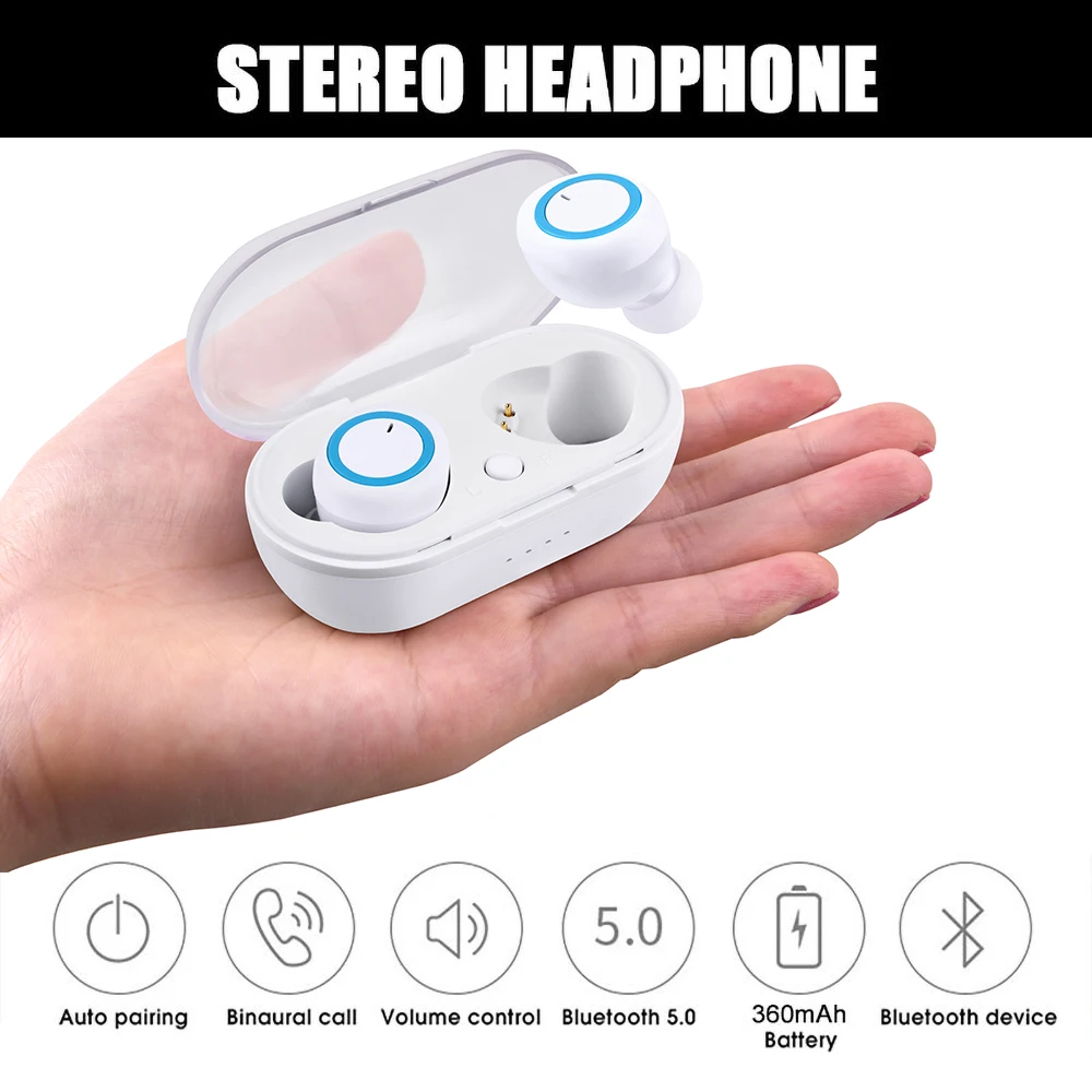Bluetooth 5 0 стерео TWS гарнитура Hi Fi мини наушники вкладыши для спорта и бега с