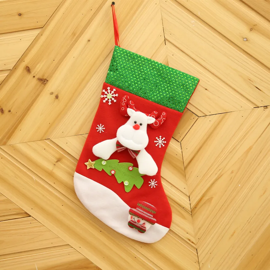 3 шт./лот Рождество Чулки для женщин Носки девочек Санта Клаус конфеты подарок