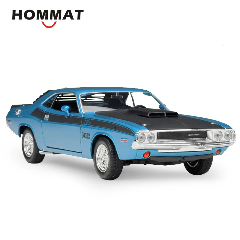 Hommate Simulation Welly 1:24 Scale 1970 Dodge Challenger T \ A Модель из сплава мышц литые игрушечные машинки Коллекционная модель автомобиля