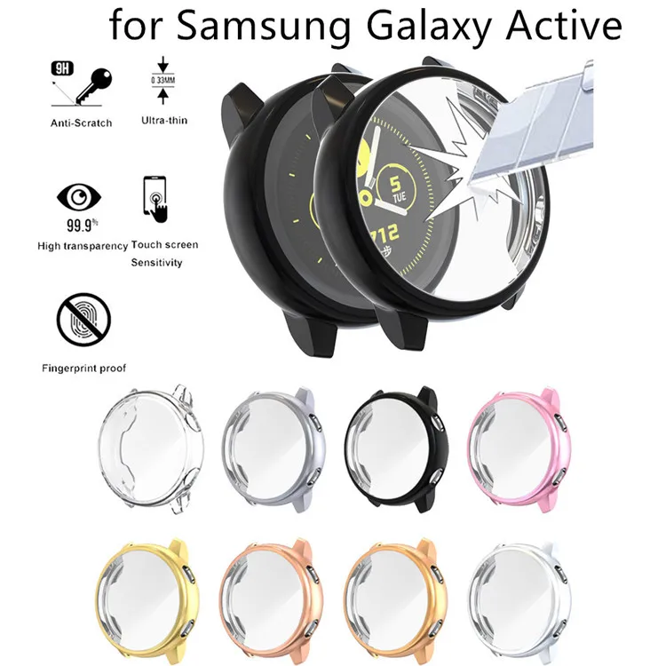 Чехол для galaxy watch active для samsung galaxy watch active 40 мм Active 2 40 мм 44 мм, защитный чехол для экрана с полным покрытием
