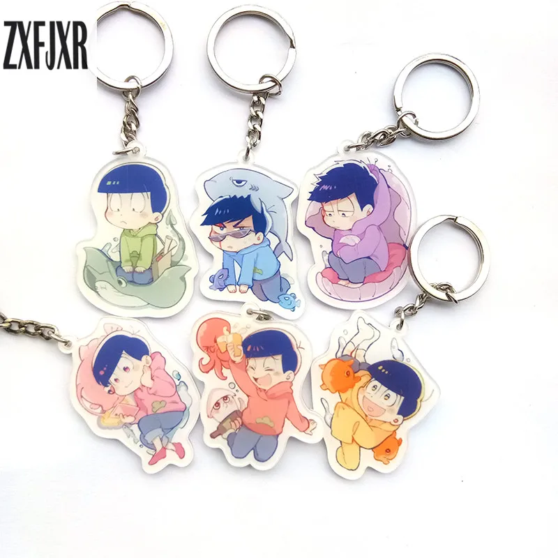Аниме брелок для ключей Osomatsu san морской мир версия с животными Karamatsu Ichimatsu Jyushimatsu