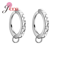 20 pcslot wholesale price fashion diy accessories hoop earrings real 925 sterling silver findings for women fast shipping