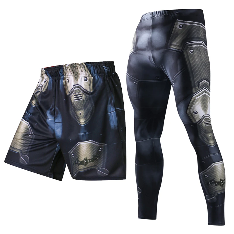Мужские летние шорты для бега с 3D принтом облегающие штаны 3d рисунком Бэтмена