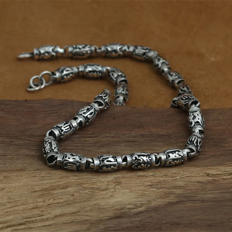66g 100% Real Pure 925 Sterling Silver Choker Necklace 8MM Thick Chain Men Gift Thai silver long Initial necklace | Украшения и